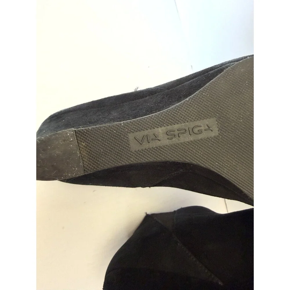 Via Spiga Women's Kenzie Black Suede Wedge Bootie Sz 7M